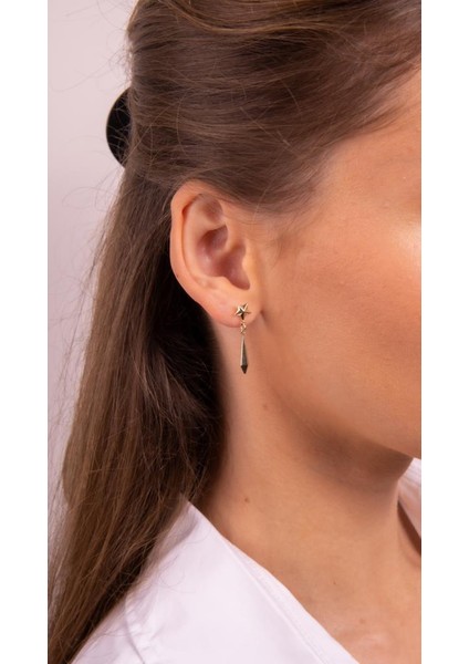 Altın Sallantılı Yıldız Küpe