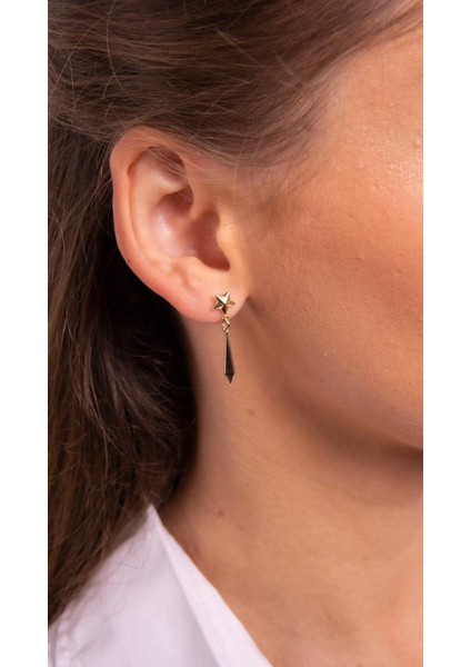 Altın Sallantılı Yıldız Küpe modelleri