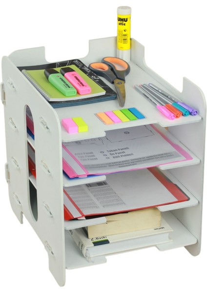 Dosya Düzenleyici Masa Üstü Organizer Ahşap Evrak Raflı Model 1