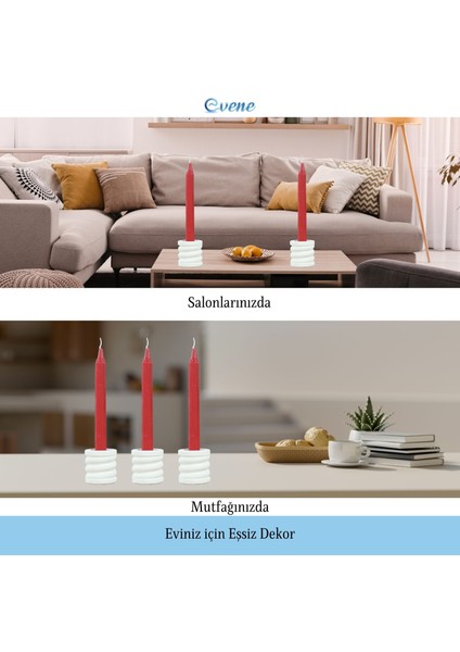 Mumluk Şamdan Tealight ve Ince Mum Uyumlu Spiral Model