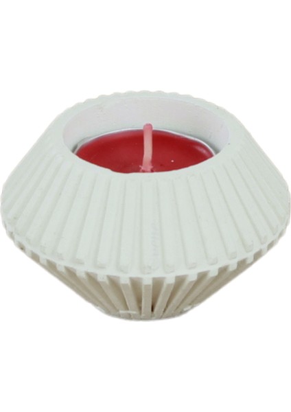 Mumluk Şamdan Tealight Mum Uyumlu Elmas Çizgili Model