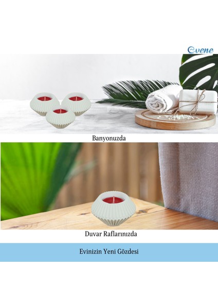 Mumluk Şamdan 3 Adet Tealight Uyumlu Elmas Çizgili Model indirimleri