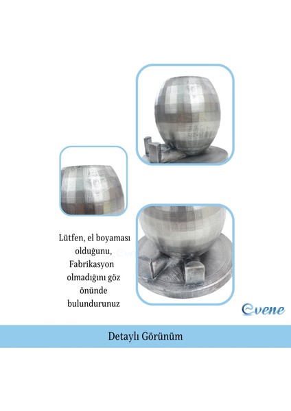 Saksı Çiçek Kaktüs Saksısı Lüx 17 cm Altın Varak Boyalı Yuvarlak Ayaklı Saksı Çiçeklik modelleri