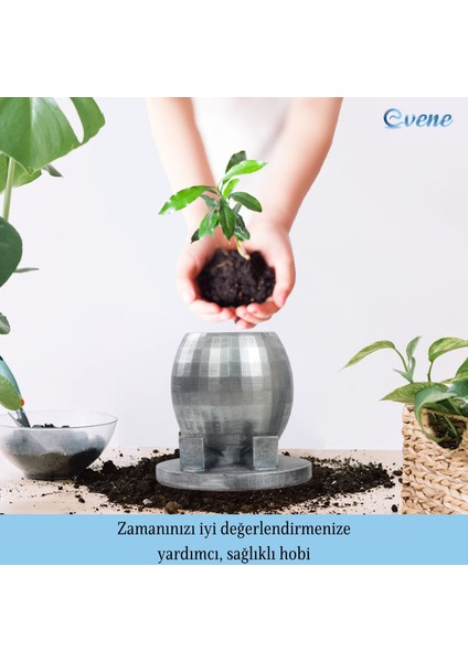 Saksı Çiçek Kaktüs Saksısı Lüx 17 cm Altın Varak Boyalı Yuvarlak Ayaklı Saksı Çiçeklik fırsatları