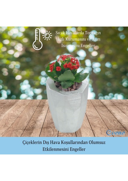 Saksı Çiçek Kaktüs Saksısı Lüx 15 cm Poly Desen Saksı Çiçeklik fırsatları