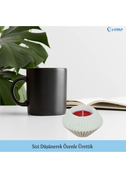 Mumluk Şamdan Tealight Mum Uyumlu Elmas Çizgili Model