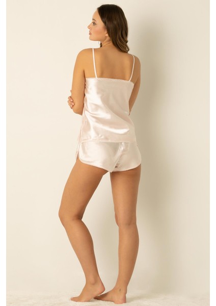 Doremi Dantel Yakalı Ince Askılı Saten Şortlu Takım indirimleri