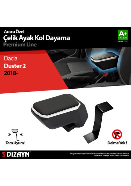 Dacia Duster 2 Kol Dayama Kolçak Çelik Ayaklı ABS Gri 2018-2023 A+Kalite