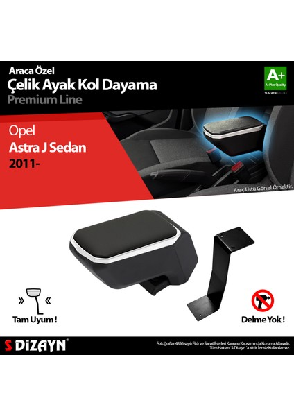 Opel Astra J Sedan Kol Dayama Kolçak Çelik Ayaklı ABS Gri 2012-2020 A+Kalite