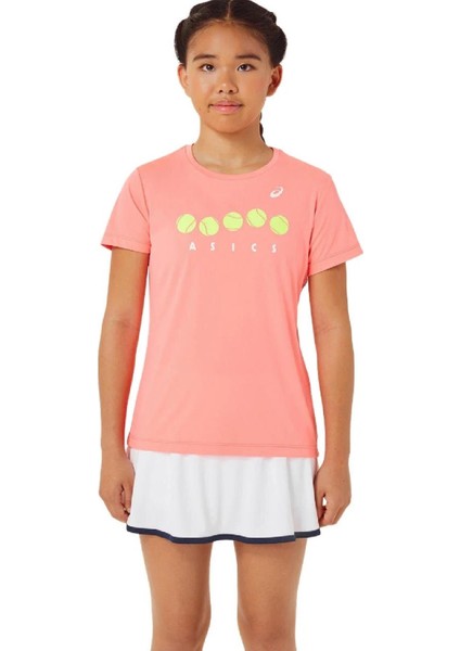 Tennis Graphic Tee Pembe Kız Çocuk Tenis Tişört