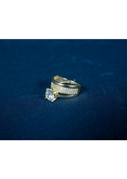 Çelikoğlu Kuyumculuk 8 Ayar Altın Tektaş Alyanslı Yüzük 2,96 gr