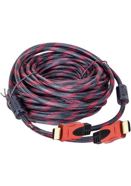 Hdmı Kablo 1080P Örgülü HDMI Kablo 20 Metre Hd Kablo