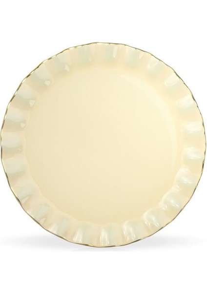 Solid Krem Wavy Tekli Pasta Tabak 20 cm