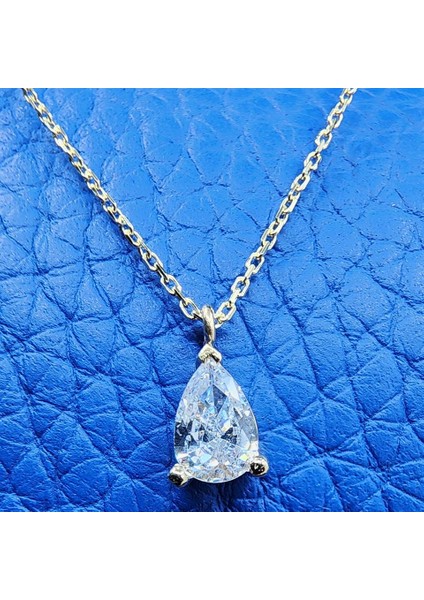0.25 Karat Signity Swarovski Pırlanta Montürü Nano Has Taşlı Hediye 925 Ayar Gümüş Kolye