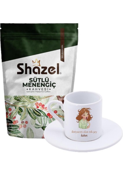 Sütlü Menengiç Kahvesi 200 gr + Ihtiyacım Olan Tek Şey Kahve Türk Kahvesi Fincanı