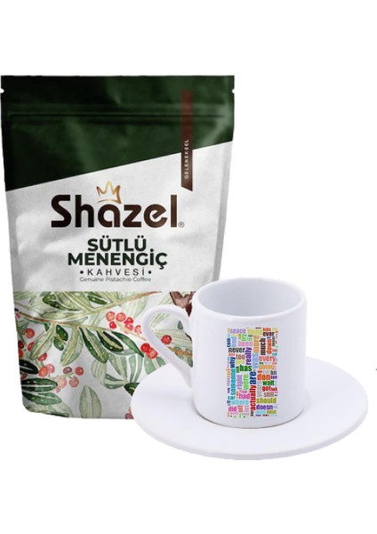 Sütlü Menengiç Kahvesi 200 gr + English Karışık Yazılı Türk Kahvesi Fincanı