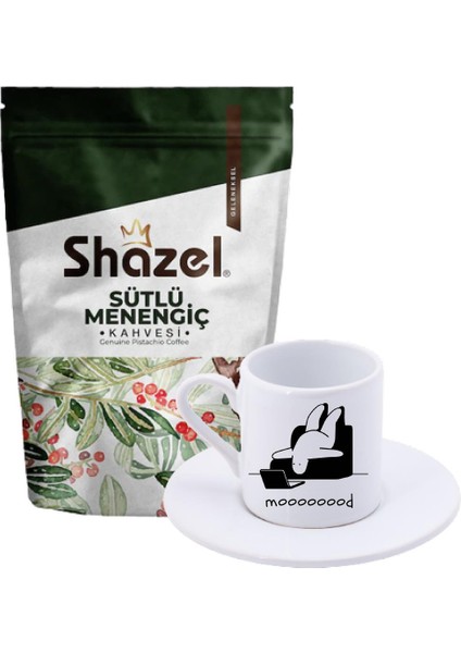 Sütlü Menengiç Kahvesi 200 gr + Mooooood Şekilli Türk Kahvesi Fincanı