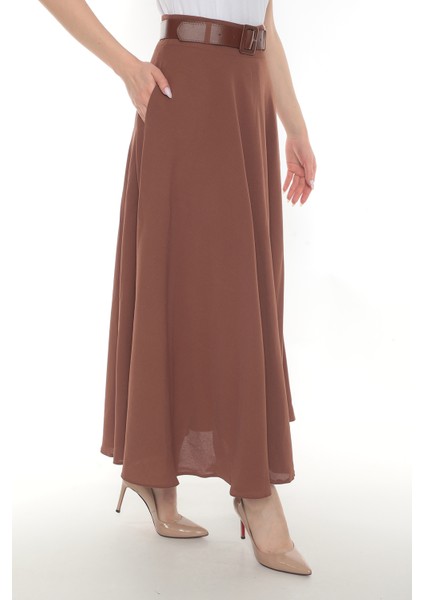 Kadın Kloş Etek Etamin Desen 95 cm Boyunda Baharlık Astarlı 779 Tarçın Rengi fiyatları