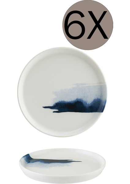Porselen Blue Wave Hygge 22CM Düz Tabak 6'lı Takım BLWHYG22DZ