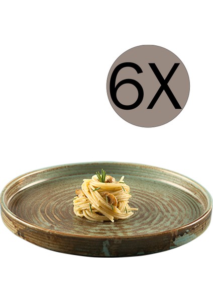 Porselen Coral Düz Tabak 28 cm 6'lı Takım CRL28DZ