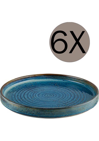 Porselen Sapphire Düz Tabak 28 cm 6'lı Takım SPH28DZ