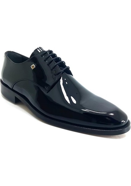 8003 Hakiki Deri Erkek Klasik Ayakkabı-Siyah Rugan