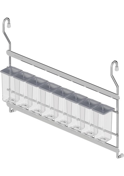 Gri Askılı 8'li Baharatlık Seti S-4011-C