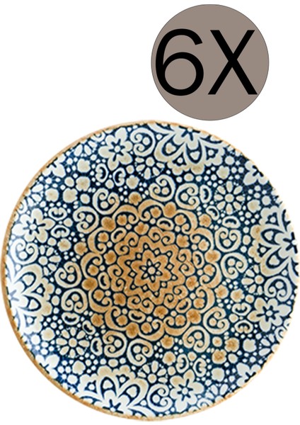 Porselen Alhambra Gourmet Düz Tabak 27 cm 6'lı Takım ALHGRM27DZ