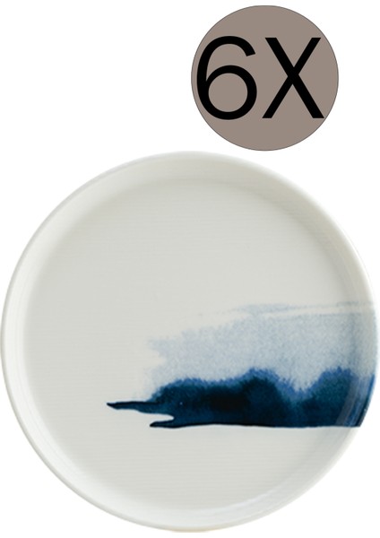 Porselen Blue Wave Hygge 28CM Düz Tabak 6'lı Takım BLWHYG28DZ