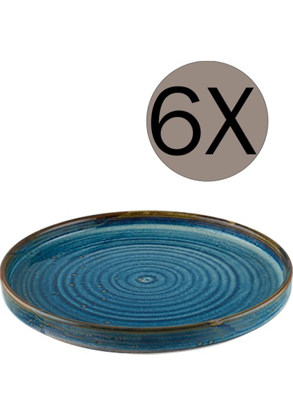Porselen Sapphire Düz Tabak 21 cm 6'lı Takım SPH21DZ