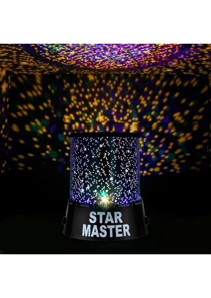 Star Master Pilli Gökyüzü Projeksiyonlu LED Renkli Yıldızlı Tavan Işık Yansıtma Gece Lambası