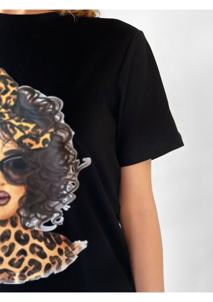 Leopard Light Skin T-Shirt - Kadın Tişört Baskını