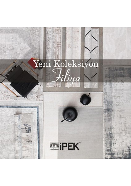 Ipek Mekik Halı Filiya Ekru Modern Düz Desenli Halı