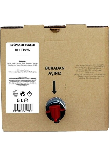 Klasik Limon Kolonyası 5 Lt (Dökme Paket)