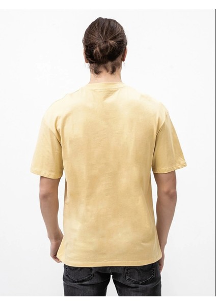 Erkek Sarı Basic Düz Rahat Kalıp Relax T-Shirt - 12185628 modelleri