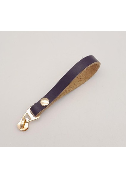 Mor Derili Light Gold Döngülü Fermuar Başı