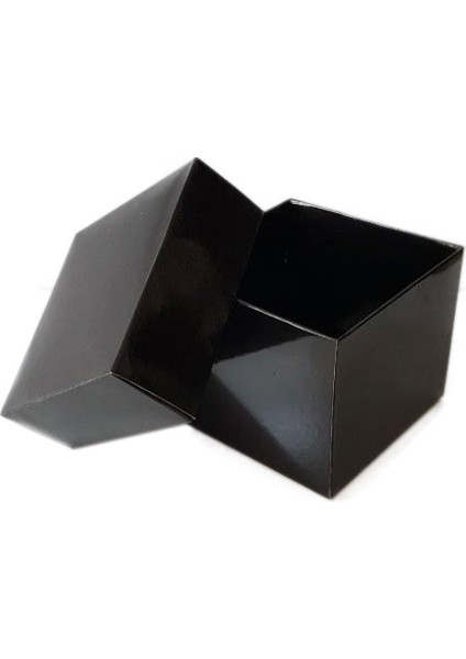 Komple Karton Kutu Düz Renk 8X8X6.5 cm (25 Adet) Siyah