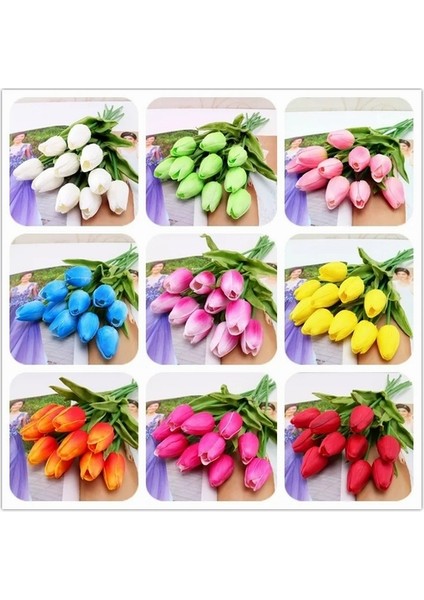 10'lu 10 Farklı Renk Mix Tulip Seed Lale Tohumu + 10'lu Kırmızı Gül Çiçek Tohumu