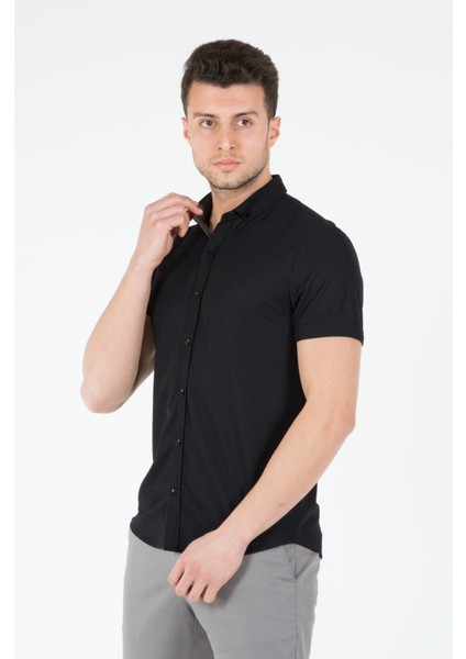 Erkek Slim Fit Gömlek 12301 Siyah fiyatları