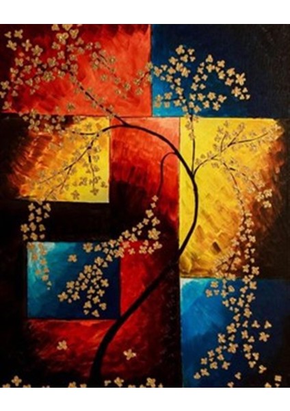 Eğilen Ağaç Desen Pixart Sanat Elmas Mozaik Tablo Diamond Türkiye 43*53