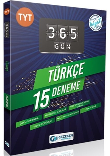 Gezegen Yayıncılık  TYT Türkçe 365 Gün 15 Deneme