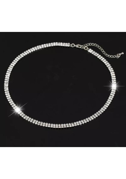 Kadın Taşlı Iki Sıra Choker Kolye fiyatları