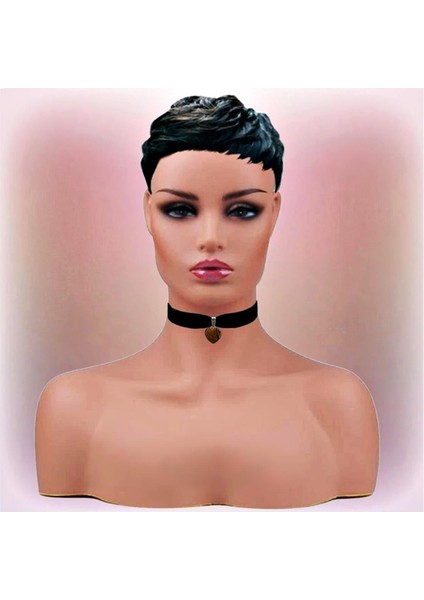 Kaplangözü Doğal Taş Kadın Siyah Kadife Choker Kolye