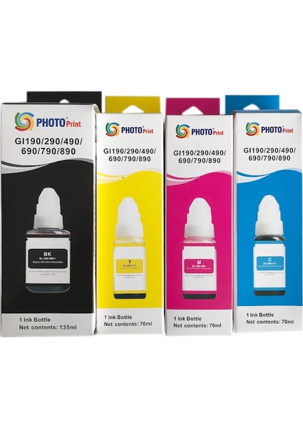 Canon G1411 G2411 G3411 G3411 4 Renk Muadil Mürekkep Seti