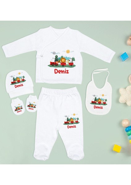 Kids Kişiye Özel 10 Parça Beyaz Hastane Çıkışı Battaniye ve Yastık Hediye Seti, Yeni Doğan Bebek Giyim Hediyesi-25 modelleri