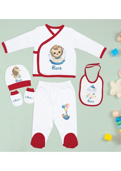 Kids Kişiye Özel 10 Parça Kırmızı Hastane Çıkışı Battaniye ve Yastık Hediye Seti, Yeni Doğan Bebek Giyim Hediyesi-8 modelleri