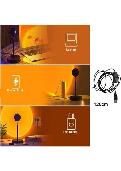 180° Derece Ayarlanabilir USB Li Gün Işığı Great Picture Sunset Gün Batımı Efekti Gece Lambası fırsatları
