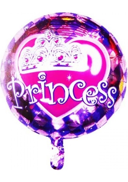 Prenses Baskılı Yuvarlak Folyo Balon