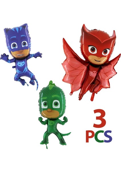 Pijamaskeliler Folyo Balon 3'lü Set Büyük Boy modelleri