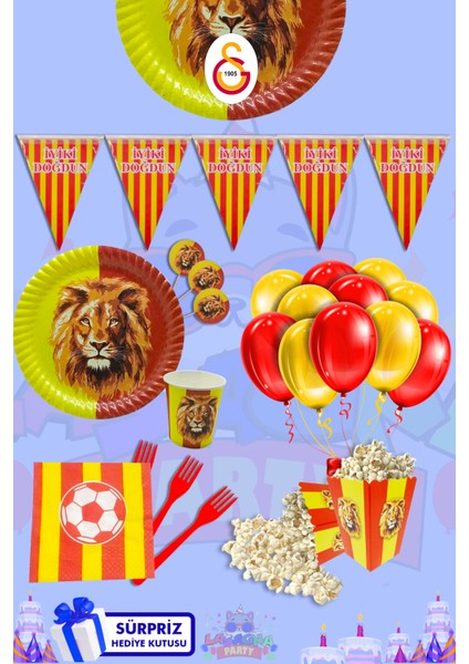 GS Taraftar Seti 4 Kişilik Süper Ekonomik Doğum Günü Parti Malzemeleri Seti